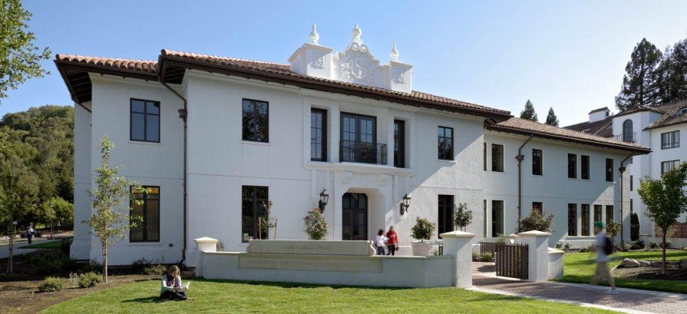 The front of Filippi Academic Hall at Saint Mary's College of California